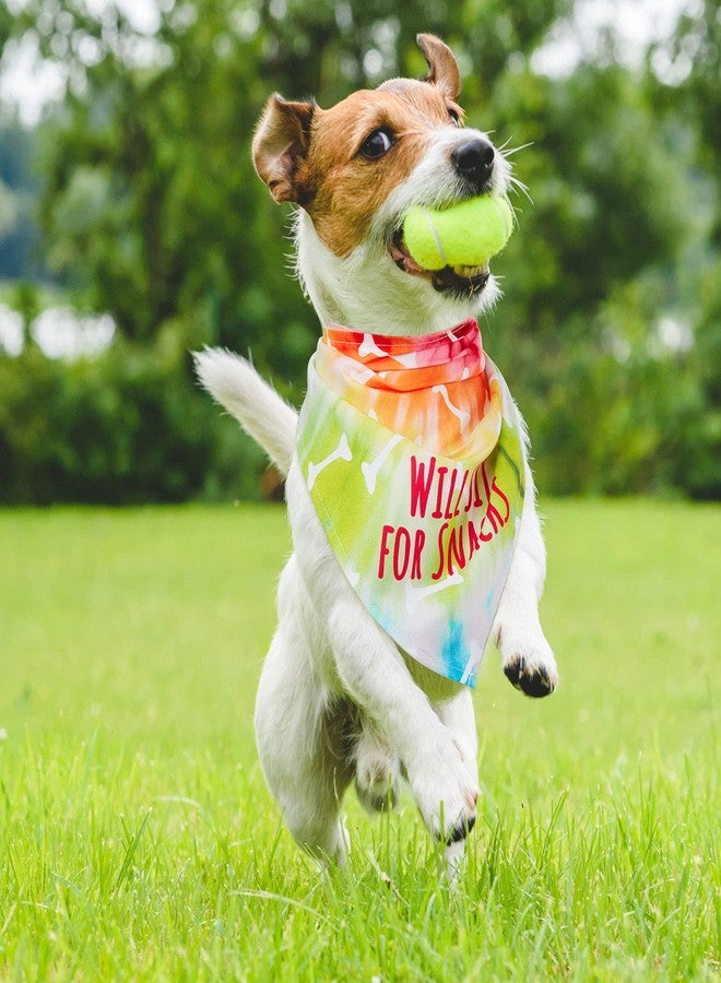 Weewooday 6 Pcs Tie Dye Dog Bandana Rainbow Pet Triangle Scarf Colorful Adjustable Reversible Pet Triangle Bibs Washable Dog Kerchief Puppy Neckerchief for Cat Daily Wear Birthday Party Costume - Image 5