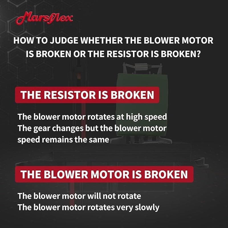 Marsflex مارسفليكس مقاوم محرك منفاخ 89019088 2003 2004 2005 2006 لشيفروليه شيفي افالانش سيلفرادو 1500 2500 سوبربان تاهو وجي ام سي سييرا يوكون، مقاوم منفاخ 1581086 مع تحكم يدوي بالتيار المتردد - Image 4