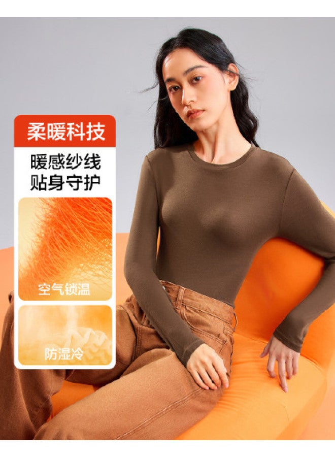 YOUKESHU Autumn Women'S Knitted Base Layer Round Neck Long Sleeve T-Shirt - Image 1