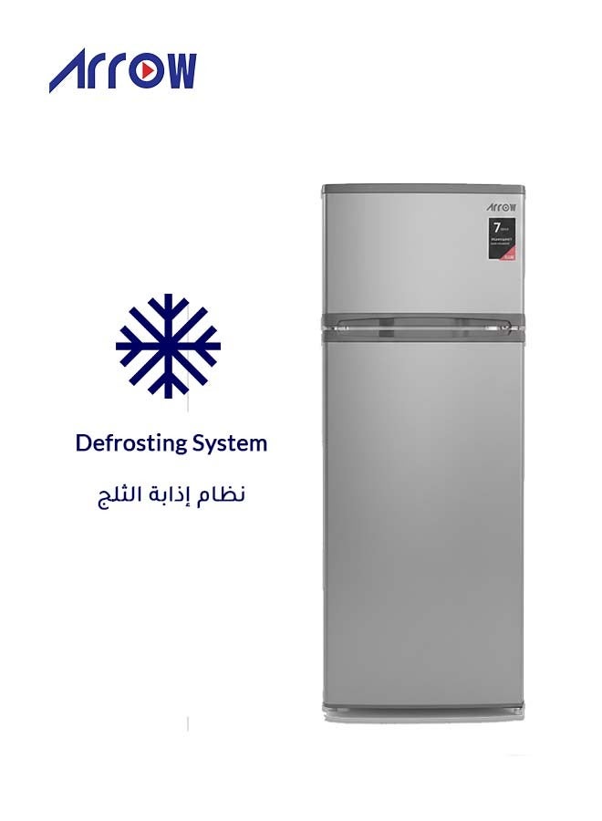 Arrow 205 Double Door Refrigerator 7.2 Cubic Feet, No Frost, Adjustable Legs, Safety Lock, Low Noise, Energy Saving, Glass Shelf, Interior Lamp & Silent & Energy-Efficient Compressor (2 Years Product And 7 Years Compressor Warranty) - Image 2
