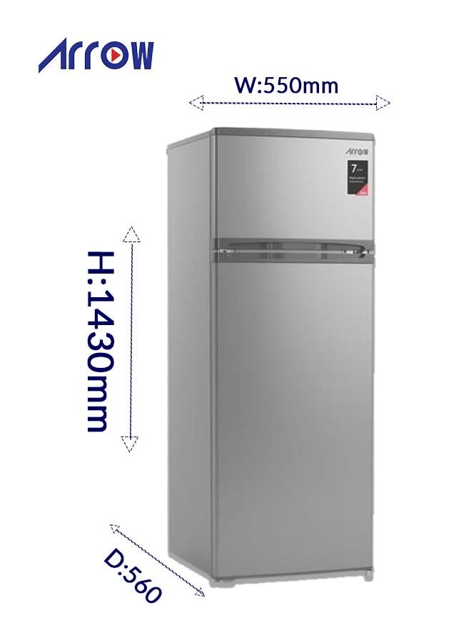 Arrow 205 Double Door Refrigerator 7.2 Cubic Feet, No Frost, Adjustable Legs, Safety Lock, Low Noise, Energy Saving, Glass Shelf, Interior Lamp & Silent & Energy-Efficient Compressor (2 Years Product And 7 Years Compressor Warranty) - Image 5