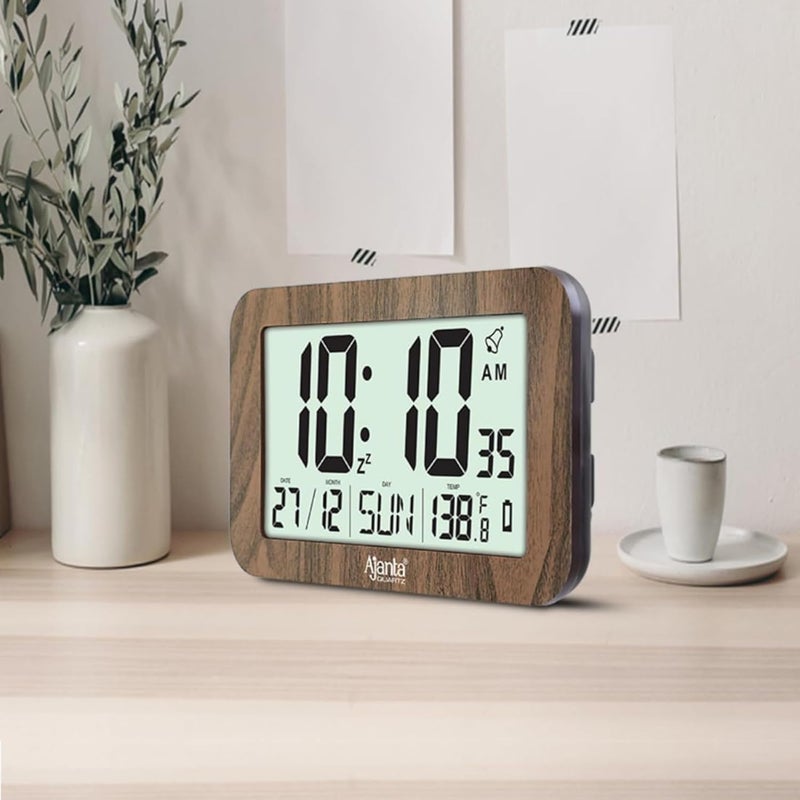 Ajanta LCD 140 Calender Premium Wall/Desktop Clock for Home/Kitchen/Bedroom/Office - Image 2