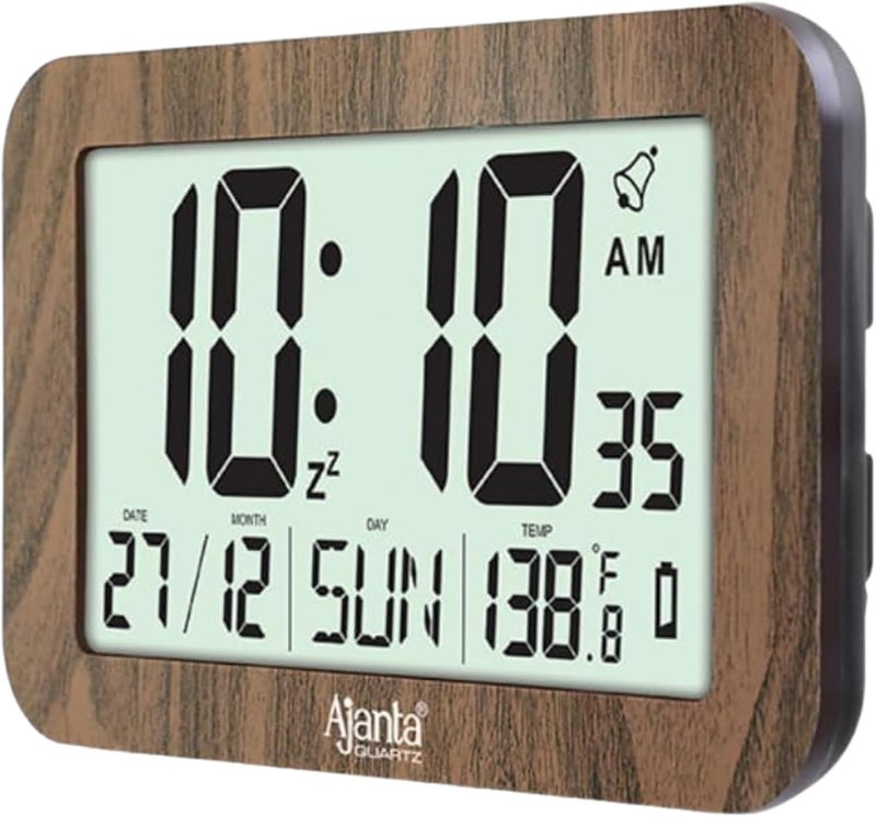 Ajanta LCD 140 Calender Premium Wall/Desktop Clock for Home/Kitchen/Bedroom/Office - Image 1