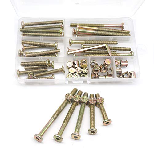 cSeao Dream on me, Delta, Graco, Fisher Crib Screws and Bolts Kit - 25-Piece M6-1.0x40mm/50mm/60mm/70mm/80mm Furniture Barrel Bolts Assortment for Bunk Beds and Cribs - Image 1