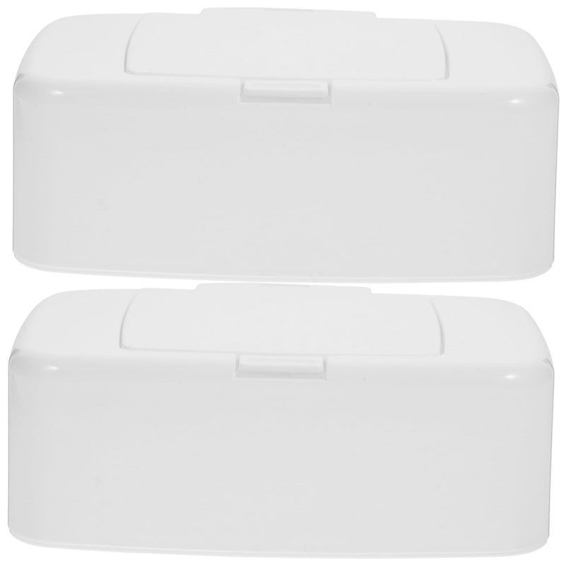 Reusable Wipes Dispenser with Lid 2 Pack Portable Wet Tissue Holder for Travel Home Office - Image 2