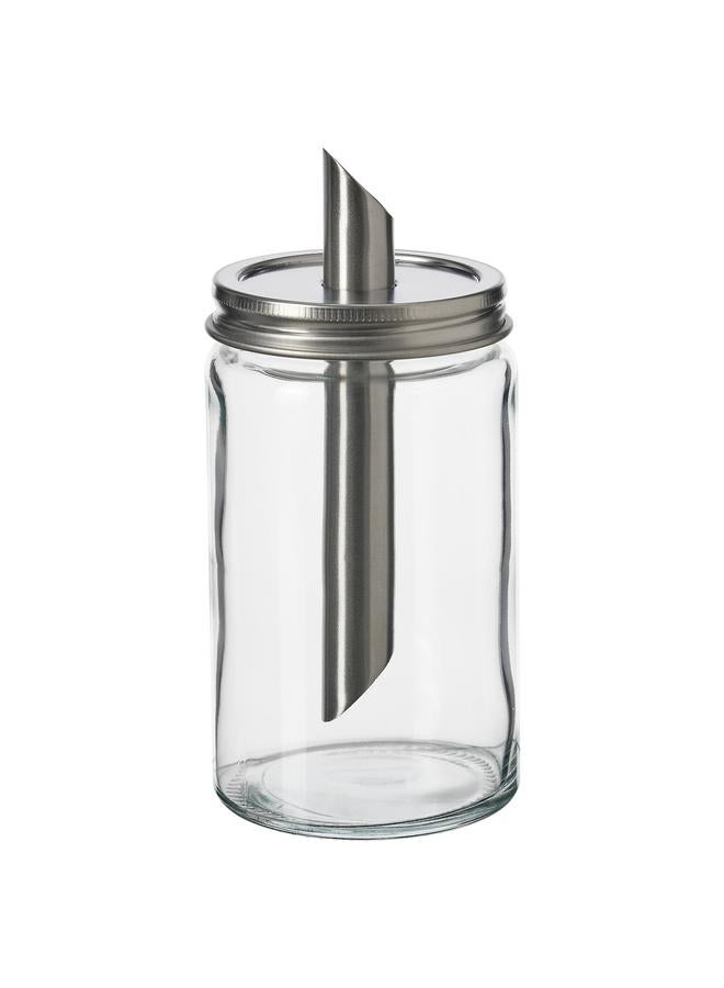 زبون علبة سكر، زجاج شفاف/فولاذ مقاوم للصدأ، 15 سم - Image 1