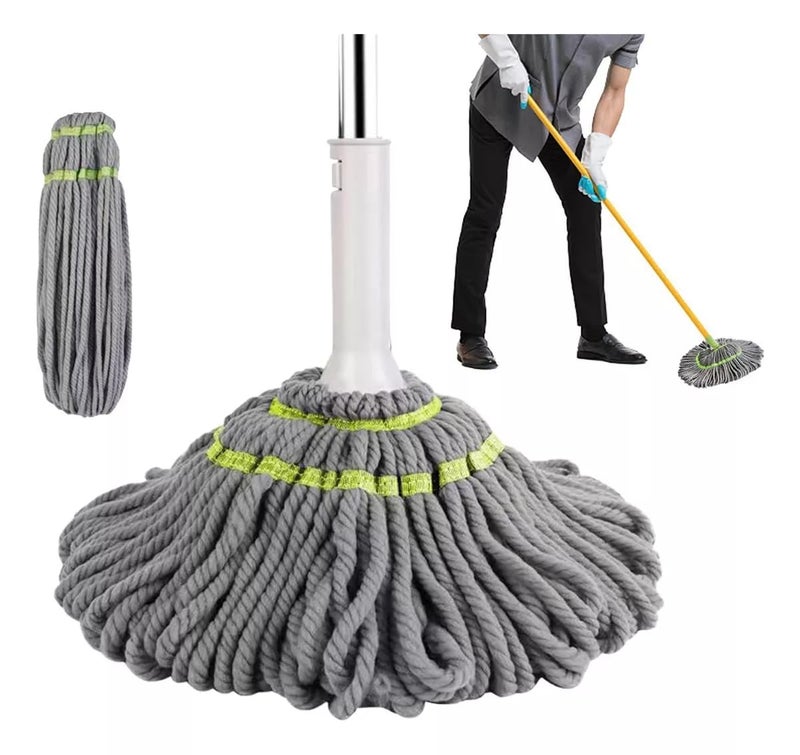 Flygon Extendable Microfibre Twist Mop with Self Wringing Long Handle Wet Mop Floor Cleaning for Household Hardwood Vinyl Laminate Tile Super Absorbent Washable Mop Head - Image 1