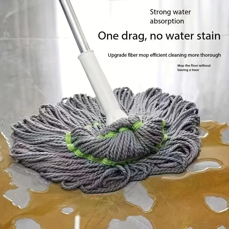 Flygon Extendable Microfibre Twist Mop with Self Wringing Long Handle Wet Mop Floor Cleaning for Household Hardwood Vinyl Laminate Tile Super Absorbent Washable Mop Head - Image 4