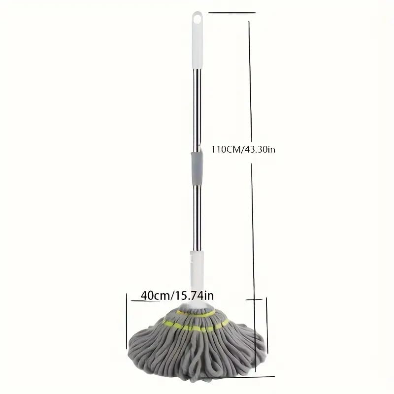 Flygon Extendable Microfibre Twist Mop with Self Wringing Long Handle Wet Mop Floor Cleaning for Household Hardwood Vinyl Laminate Tile Super Absorbent Washable Mop Head - Image 2