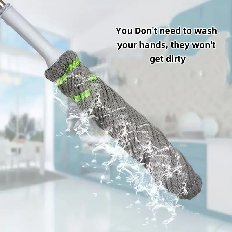 Flygon Extendable Microfibre Twist Mop with Self Wringing Long Handle Wet Mop Floor Cleaning for Household Hardwood Vinyl Laminate Tile Super Absorbent Washable Mop Head - Image 5