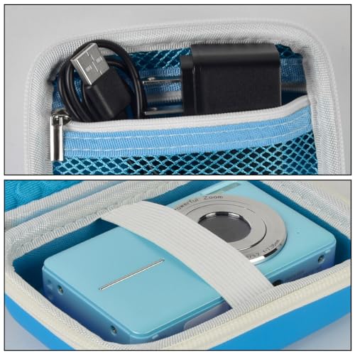 Boobowl Digital Camera Case Compatible with CAMKORY/for Lecnippy/for Lecran/for KODAK PIXPRO/for Qumcou/for WONNIE Point & Shoot Cameras, Small Compact Camera Pouch for SD Card Accessories (Blue) - Image 3