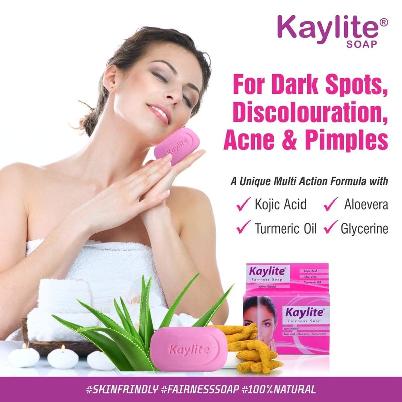 Kaylite Fairness Soap Kojic Acid Turmeric Oil Aloe Vera Saumya Tandon Ke Kaylite Face Soap 75 gm for Men and WomenPack of 6 - Image 5