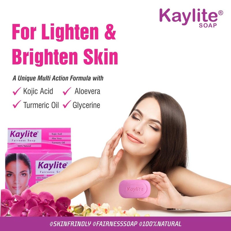 Kaylite Fairness Soap Kojic Acid Turmeric Oil Aloe Vera Saumya Tandon Ke Kaylite Face Soap 75 gm for Men and WomenPack of 6 - Image 4