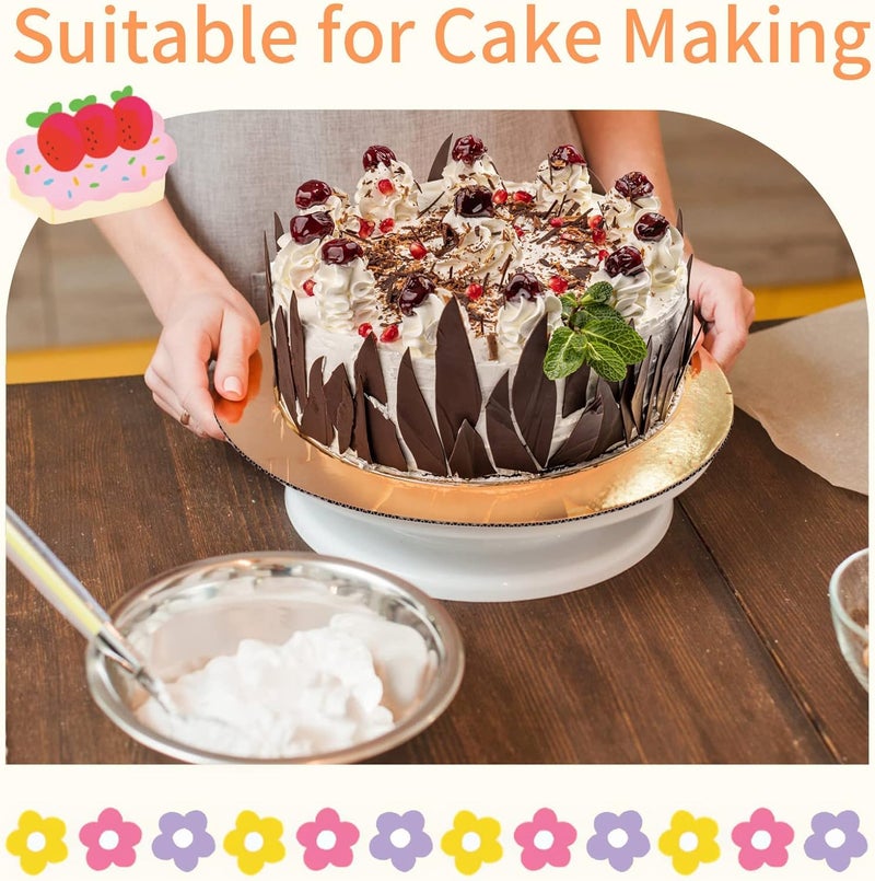 TrendyTrolley Round Cake Base Board |Mdf Cardboard Disposable Cake Pizza Circle Scalloped Mate Gold Tart Decorating Base Stand|10 inch - 6 Pc - Round - Image 4