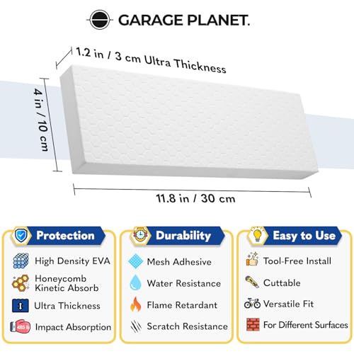 Garage Planet WP01 Garage Wall Protector Car Door Protector, Tool-Free, Designed in Australia (White, 2 Pack) - Image 2
