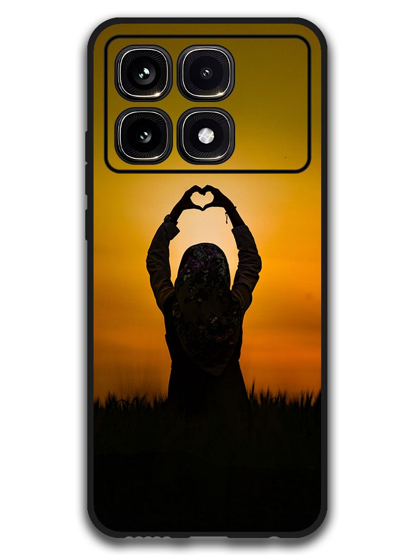 Theodor Protective Case Anti Scratch Shock Proof Bumper Cover For Xiaomi Redmi K70 Ultra silhouette_heart_sunset - Image 1