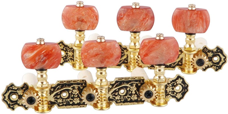 Mr.Power Guitar Tuners Machine Heads 3+3 Set Tuning Keys String Pegs for Classical Guitar (Short Black, Red Button) - Image 5