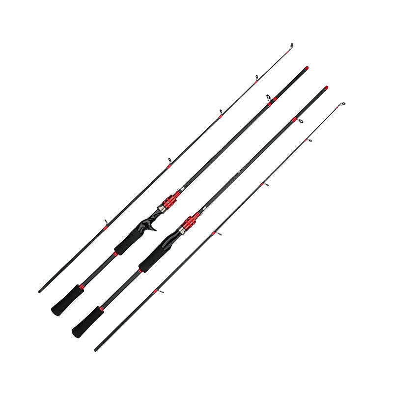 Generic Carbon Lure Rod ML Grip Spinning Casting Fishing Pole Red