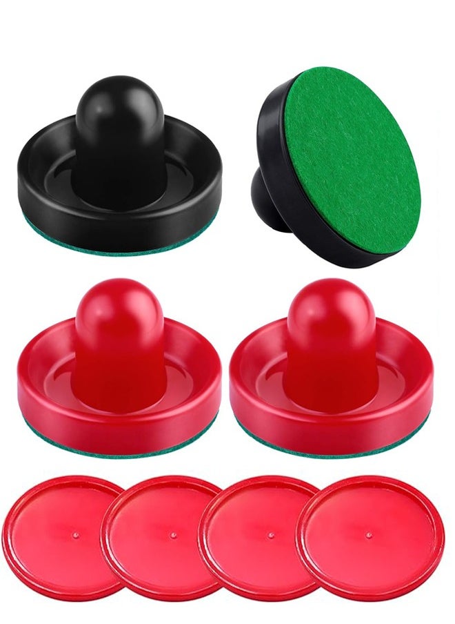 Generic Air Hockey Pushers and Air Hockey Pucks Air Hockey Paddles, Goal Handles Paddles Replacement Accessories for Game Tables（Black and red）  - Image 1