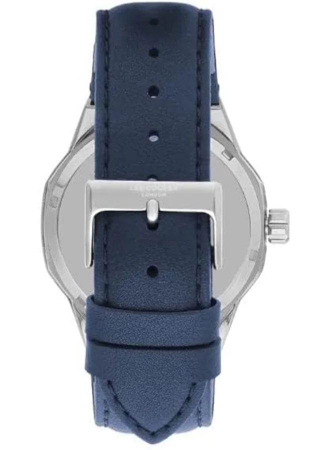 Lee Cooper Lee Cooper Men'S G3265 Movement Watch, Automatic Display And Leather Strap - Lc07904.399, Blue