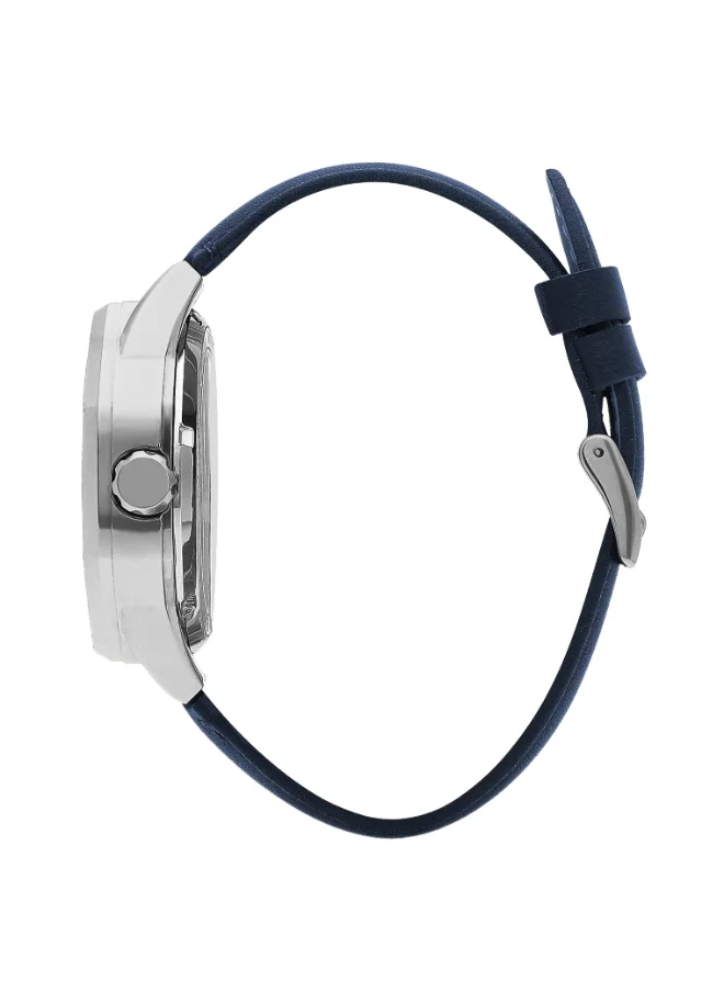 Lee Cooper Men's G3265 Movement Watch, Automatic Display and Leather Strap - LC07904.399, Blue