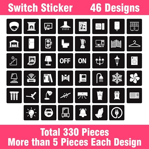 True Flair Trueflair Stickers for Switch Board for Home Wall Switches, Contain All Common Switch Stickers (Black and White - 3) - Image 3