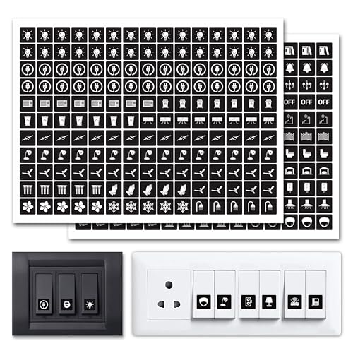 True Flair Trueflair Stickers for Switch Board for Home Wall Switches, Contain All Common Switch Stickers (Black and White - 3) - Image 1