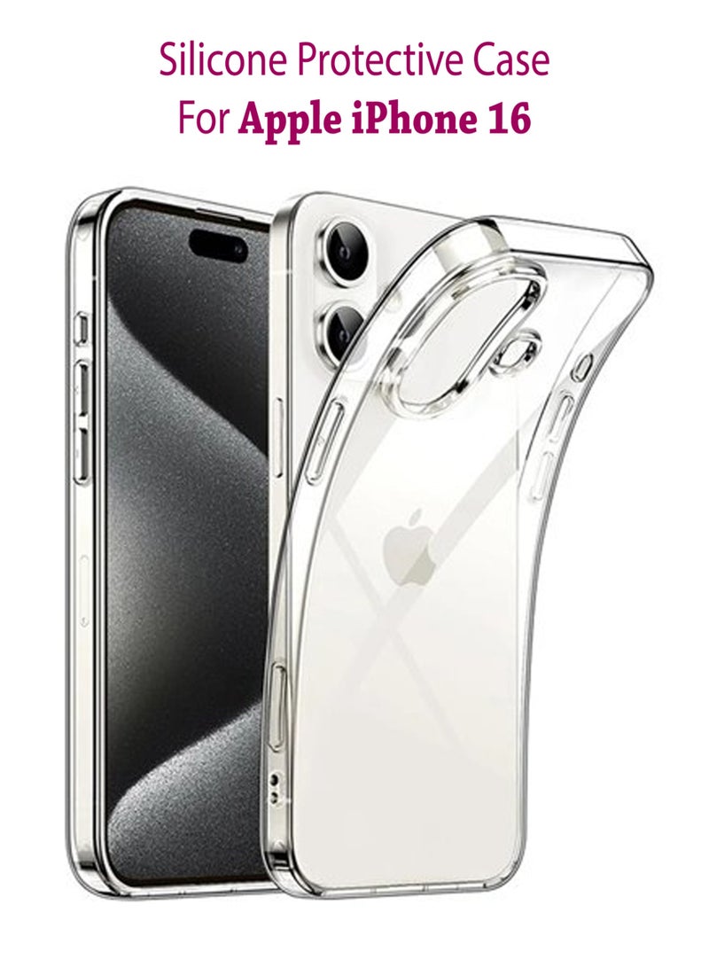 Apple iphone 16 Silicone Protective Back Case Cover For Apple iphone 16 - Clear