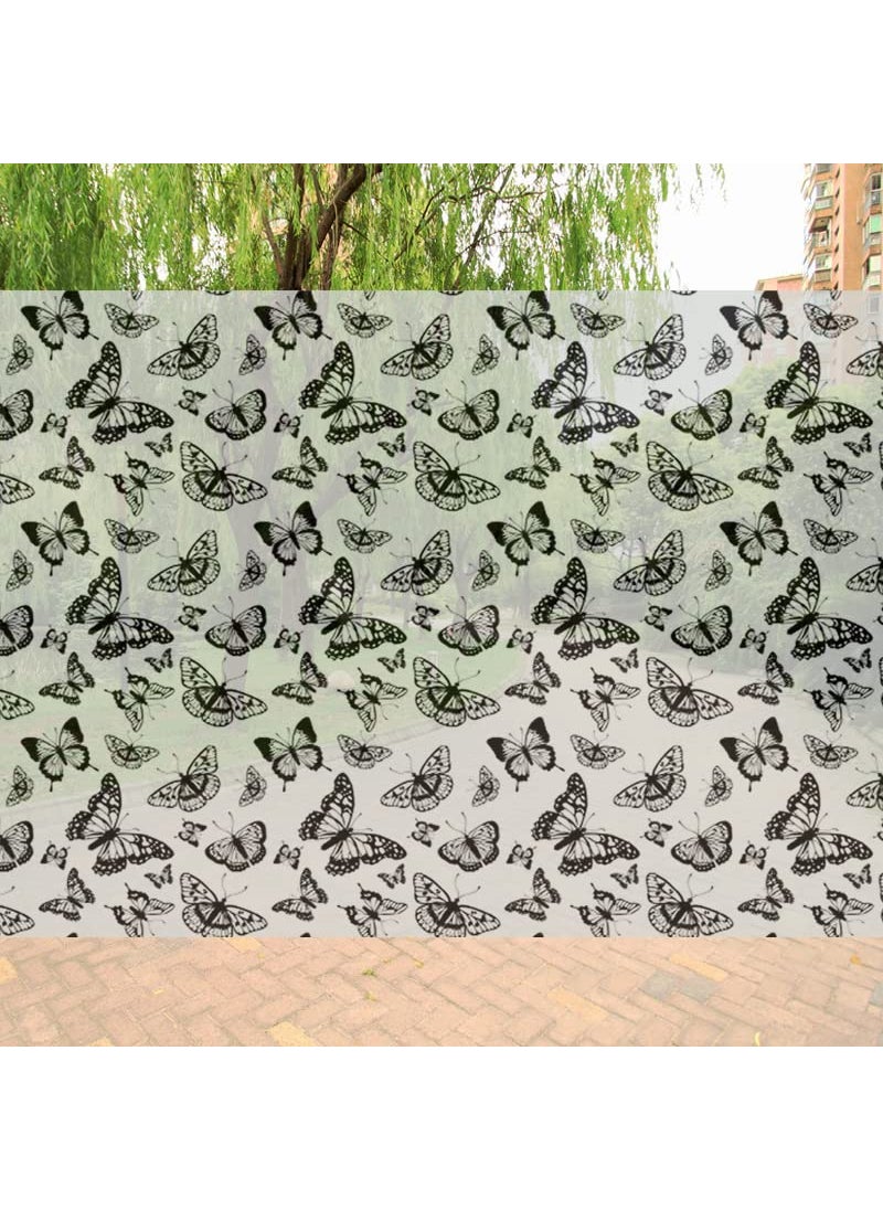 JAAMSO ROYALS JAAMSO ROYALS Black Butterflies Peel and Stick Self Adhesive 3D Vinyl Window Film for Home Dcor 1000 x 45 CM 