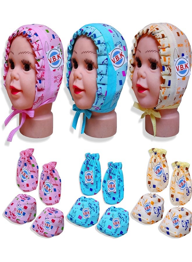 V.B.K طقم قفازات وجوارب VBK® للأطفال، من عمر 0 إلى 6 أشهر | منتجات للأطفال حديثي الولادة | هدية مثالية لحفلات استقبال المولود، مصنوع من قماش ناعم عالي الجودة - Image 1