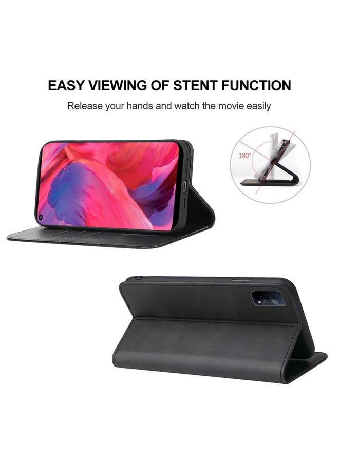 S-TOP Case For OPPO A74 5G Magnetic Closure Leather Phone Case - Image 4