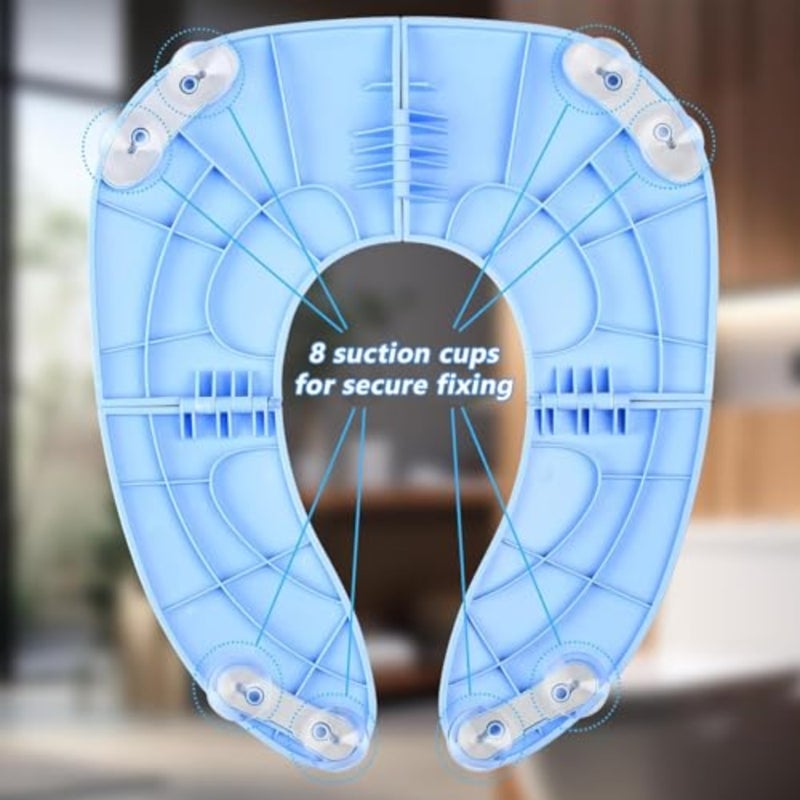 Foldable Potty Training Seat for,Portable Baby Toilet Seat with Non-Slip Base and Ergonomic Handles, Universal Fit for Round/Oval Toilets, Includes Carry Bag for Travel - Image 3