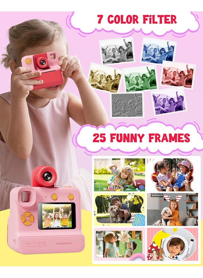 XiuWoo Kids Camera Instant Print, Birthday Gifts for Toddle Girls Boys Age 3-12, 24MP & 1080P Selfie Digital Camera with 3 Roll no-Ink Print Paper 32G SD Card - Image 4