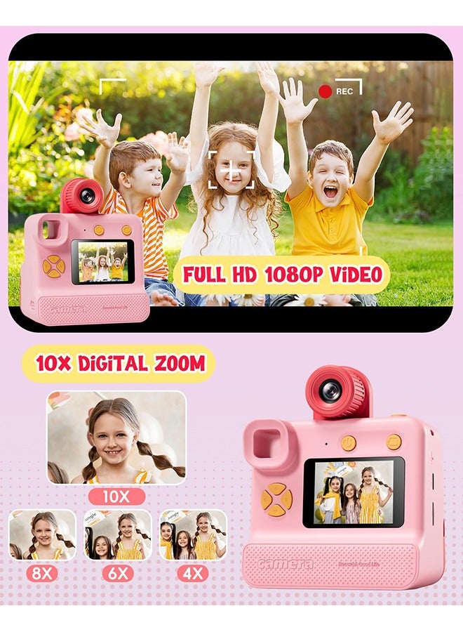 XiuWoo Kids Camera Instant Print, Birthday Gifts for Toddle Girls Boys Age 3-12, 24MP & 1080P Selfie Digital Camera with 3 Roll no-Ink Print Paper 32G SD Card - Image 5