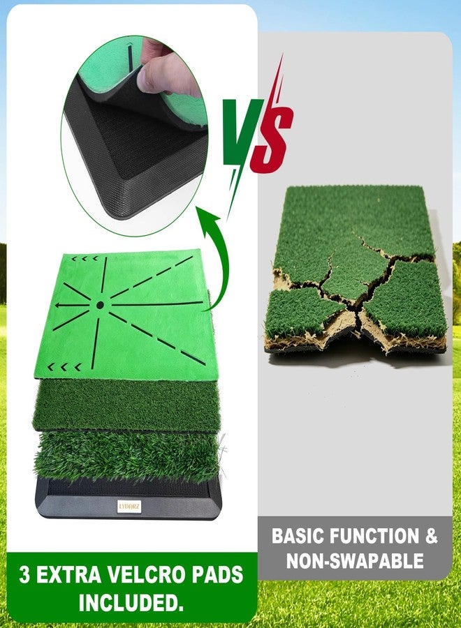 SDLDEER Golf Hitting Mat,Golf Training Mat with Instant Swing Path Feedback, Extra 3 Replaceable Golf Practice Mat,Ideal Golf Gifts for Men Women for Home Indoor Outdoor (18X13 inch) - Image 3
