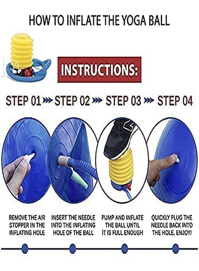 GLIVE (LABEL) Anti Burst Exercise Ball with Foot Pump Gym Ball Round Rubber Ball for Exercise for Workout Yoga Ball for Women and Men Swiss Ball for Balance Stability (75 CM) - Image 4