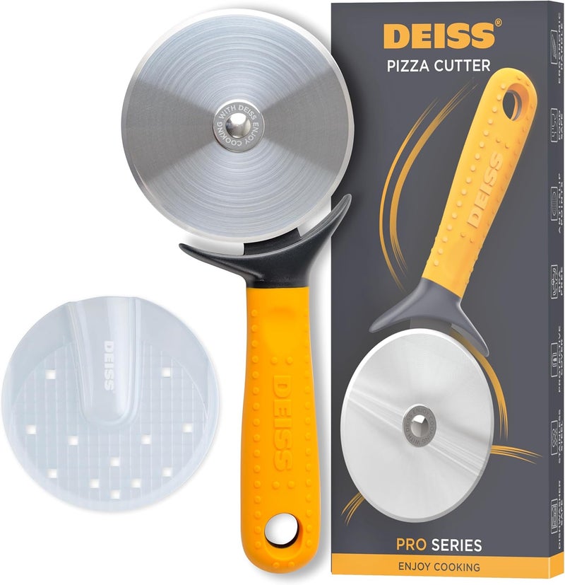 Deiss Pro Heavy Duty Pizza Cutter With Wheel Slicer- Stainless Steel Sharp Smooth Pizza Cutter Wheel With Easy Grip Non-Slip Handle, Dishwasher Safe - Image 1