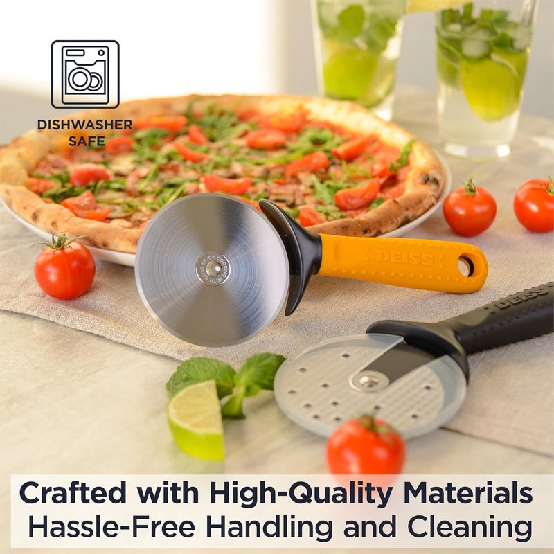Deiss Pro Heavy Duty Pizza Cutter With Wheel Slicer- Stainless Steel Sharp Smooth Pizza Cutter Wheel With Easy Grip Non-Slip Handle, Dishwasher Safe - Image 5