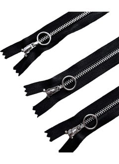 Generic Metal Zippers | #5 Metal Teeth | 5 Pieces/ | Size: 9 Inch | Color: Silver | Style: Ring Pull Design | Zippers for Replacement in Jeans, Bags and Sewing Craft Projects  - Image 2