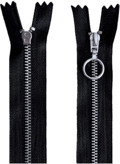 Generic Metal Zippers | #5 Metal Teeth | 5 Pieces/ | Size: 9 Inch | Color: Silver | Style: Ring Pull Design | Zippers for Replacement in Jeans, Bags and Sewing Craft Projects  - Image 3