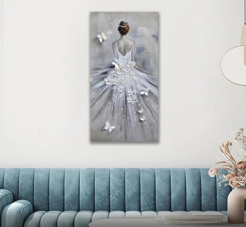 ماركتنا لوحة قماشية بتصميم فتاة مع برواز مجوف بمقاس 100×50 سم , قطعة واحدة - Image 1