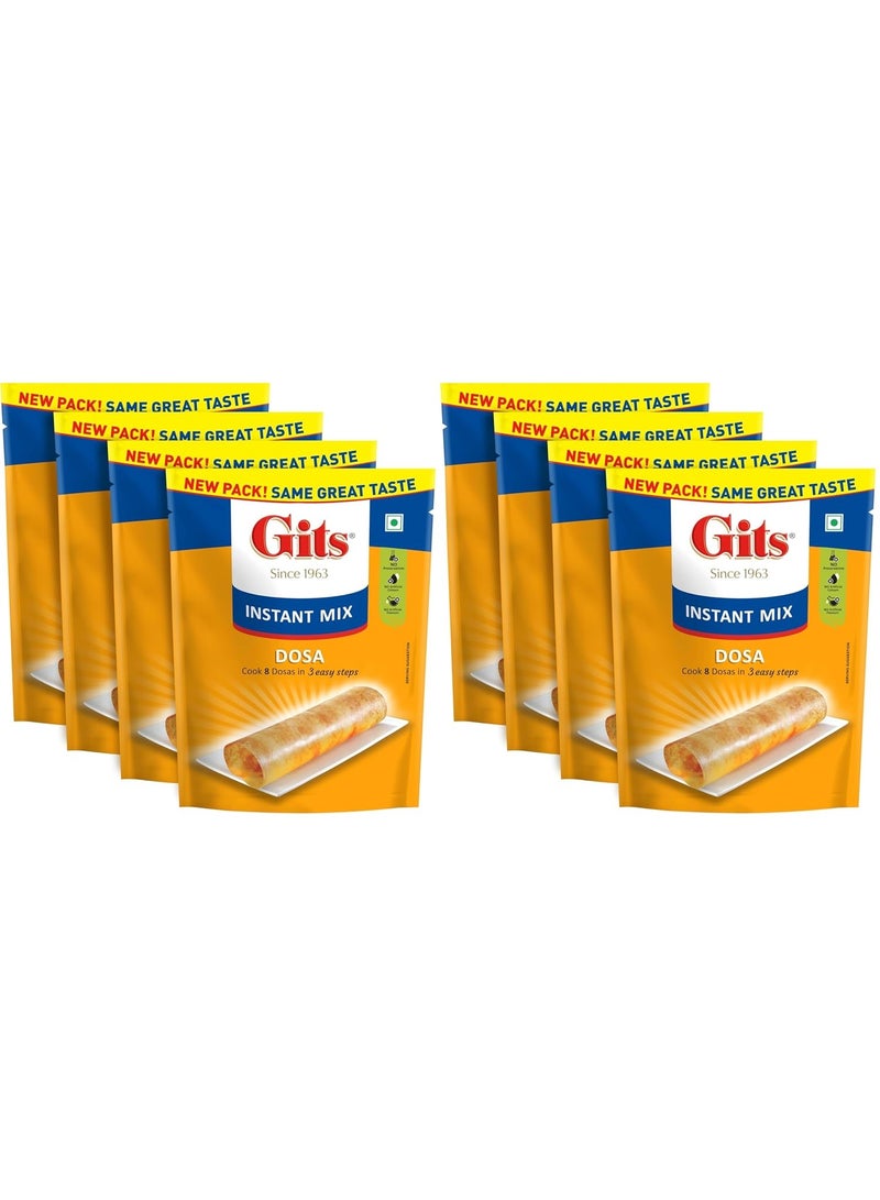 Gits Instant Rice Dosa Breakfast Mix, Makes 8 per Pack, Pure Veg, South Indian Breakfast Mix, 800g (Pack of 8, 200g Each) - Image 3