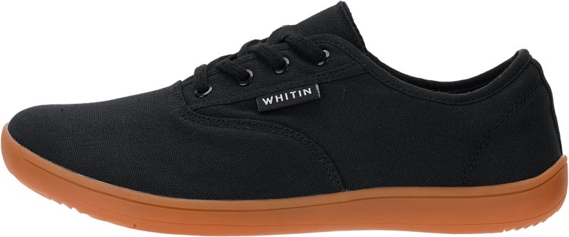 WHITIN Womens Canvas Minimalist Barefoot Sneakers Extra Wide Toe Box Zero Drop Sole Shoes Width Fit Minimus Size 9 9W Flat Gym Walking Black Gum 40 - Image 3