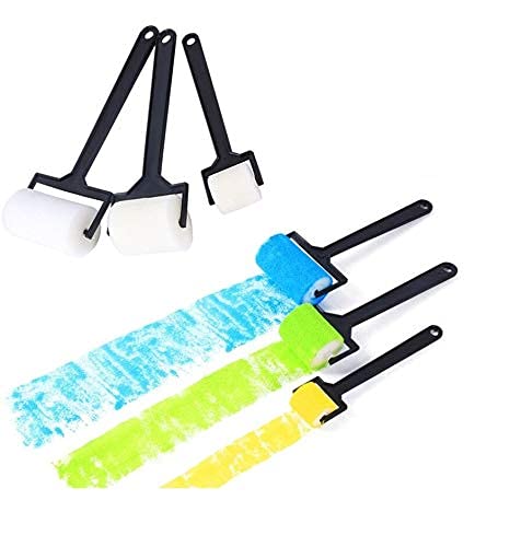 deziine DEZIINE 3Pcs White Sponge Paint Brushes Children Graffiti Roller Stamp Kids Painting Toy.  - Image 2