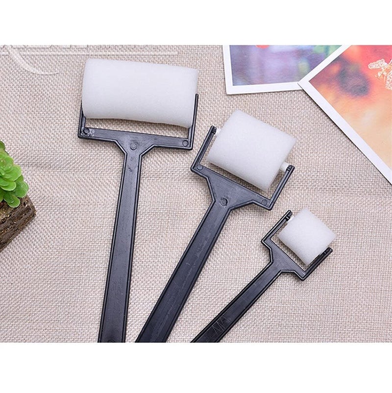 deziine DEZIINE 3Pcs White Sponge Paint Brushes Children Graffiti Roller Stamp Kids Painting Toy.  - Image 1