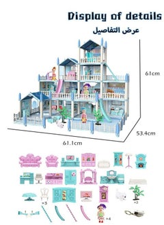 DollHouse Toys,Large Size Castle Doll House with Decorations,Accessories and Furniture,DIY Construction Building Blocks Toys,Gifts for Kids - pzsku/ZD8377244CD1C018F09FBZ/45/_/1692605431/5553b2de-2566-49de-a6dc-1053e503d87a