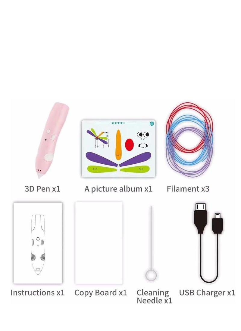 Mumoobear Mumoo Bear 3D Printing Pen Set, Low Temperature Children's Graffiti DIY Pen with Multi-Function and Creative Perfect Crafts(Pink)  - Image 2