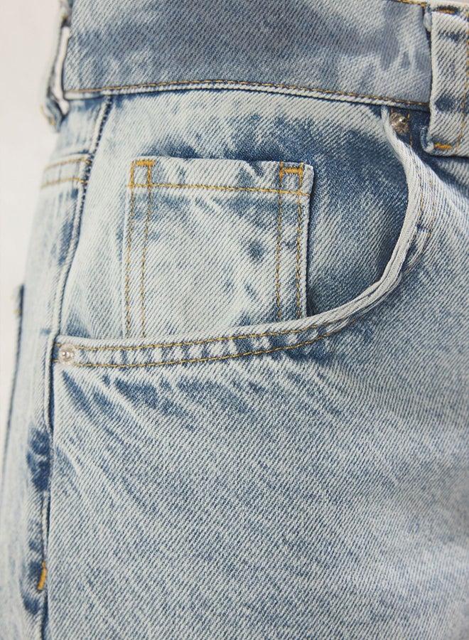 trendyol Light Blue Regular Waist Skater Baggy Jeans - Image 4