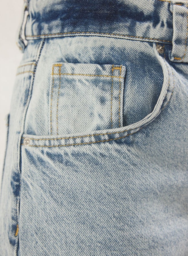 trendyol Light Blue Regular Waist Skater Baggy Jeans - Image 5
