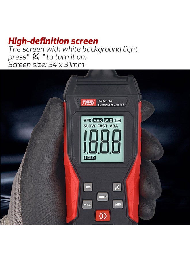 TASI TA650A Digital Sound Level Noise Meter Measurement 30-130dB Decibel Detector Audio Tester Metro Diagnostic-Tool Smart Sensor  - Image 4